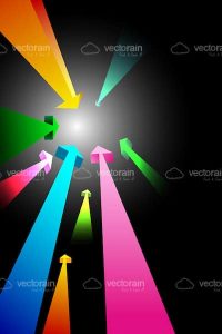 Colorful growing arrows